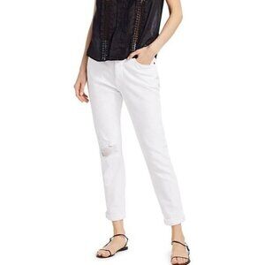 Frame NWT Le Beau Distressed High Rise Straight Leg Jeans Size 27